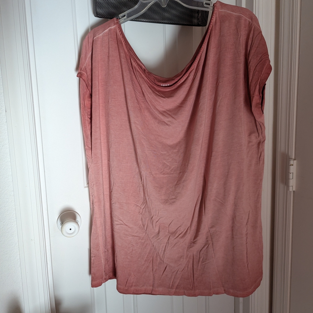 Torrid Coral Super Soft Knits Dolman top with boat neck Size 2